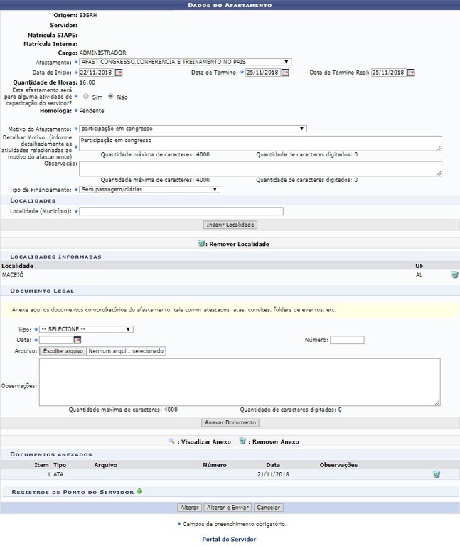 Formulário Anamnese — Portal do Servidor